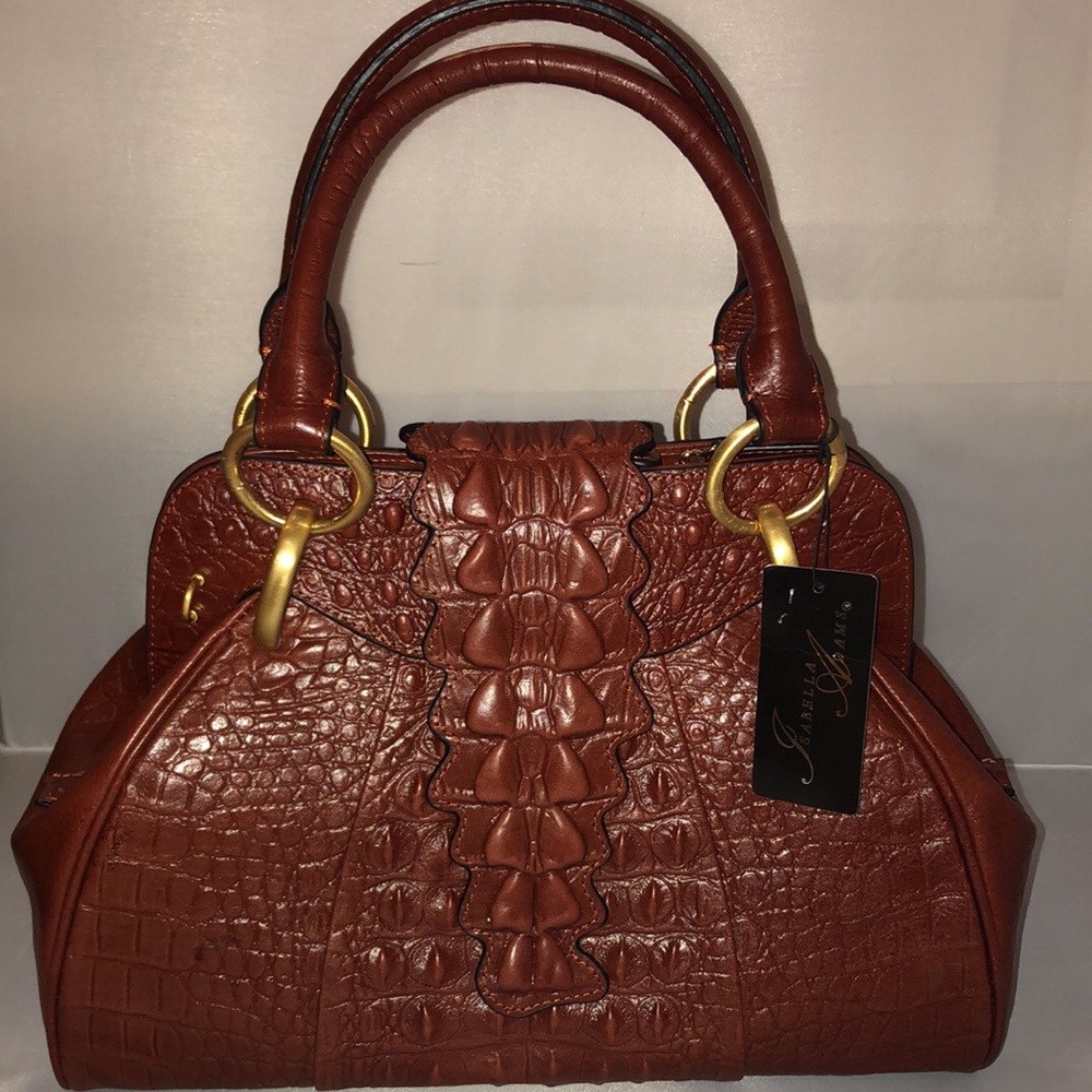 Isabella Adams Leather Croco Embossed